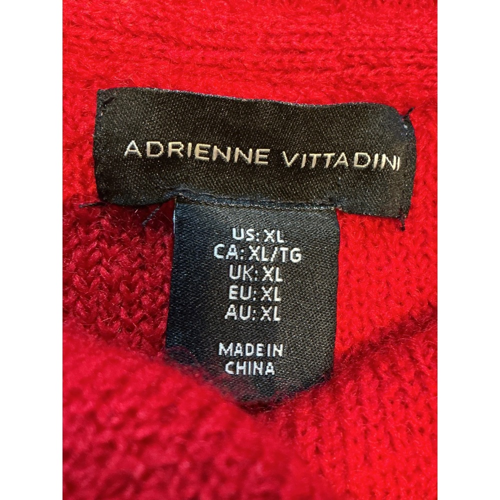 Adrienne Vittadini Red Wool Blend Shawl Collar Button Wrap Cardigan Sweater XL - Picture 4 of 9